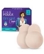 PINQ POLKA Reusable Silicone Bra Lift Cup for Women|Stick on|Invisible Breast Lift Cups |Skin- Friendly Adhesive|Up to 12 Hrs Sticking Capacity|Reusable Cloth Bag