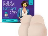 PINQ POLKA Reusable Silicone Bra Lift Cup for Women|Stick on|Invisible Breast Lift Cups |Skin- Friendly Adhesive|Up to 12 Hrs Sticking Capacity|Reusable Cloth Bag