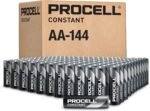 PROCELL Constant AA Long-Lasting Alkaline Batteries (144 Pack) 10-Year Shelf Life, Bulk Value Pack for Consistent Moderate Drain Professional Devices