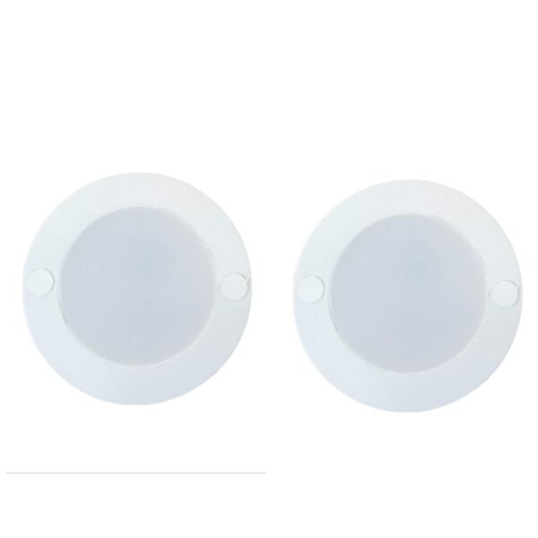 Panasonic 3 Watts Round LED Surface Mini Cabinet Light (Warm White, 3000k,Plastic) - Pack of 2