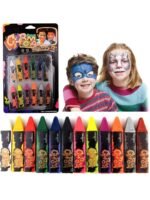 Pehrovin Face and Body Paint Crayons (Pack of 12) , Easy to Use Stick Crayons For KIds and Adults for Face and Body Painting