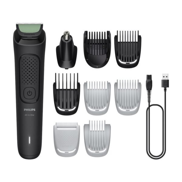 Philips India's No.1 Men's Trimmer | 9-in-1 tool - Face, Hair & Body | Unique rounded tips blades | Nose/Ear & Intimate Combs | 2+3yrs* warranty | 60 Min Runtime | LED Indicator | MG3927/30
