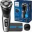 Philips Norelco Shaver 3900 Series, Wet and Dry Electric Shaver, P-Cap, Travel Pouch, Charging Stand, Storm Blue, Model S3341/92