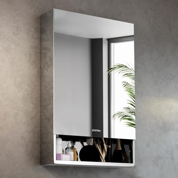 Plantex Bathroom Mirror Cabinet/304 Stainless Steel Bathroom Cabinet with Mirror/Bathroom Storage Cabinet/Wall Mounted Mirror Bathroom Cabinet (20x32 Inch-Chrome)
