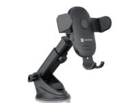 Portronics Clamp M2 Adjustable Car Mobile Phone Holder Stand for Dashboard & Windshield, 360° Rotational, Strong Suction Cup, Compatible with 4 to 6 inch Devices(Black)