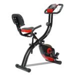 PowerMax Fitness BX-110SX Foldable Magnetic Exercise Bike for Home Gym with Back Support Seat | 110KG Max User | 4KG Flywheel | 8-Level Resistance | LCD Display, Pulse Sensor | Space-Saving & Quiet