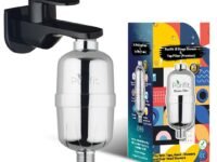 Purifit Shower and Tap Filter for Hard Water | Water Softener for Bathroom | Hard Water Filter | Reduce Hair Fall | Silver Finish