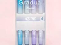 QOZARY Aesthetic Cute Highlighter Pen, Pastel Marker Set, No Bleed Marker Pens with Chisel Tip and Water-based Ink Quick Dry Pen for School/Office Supplies/Aesthetic Stationery (4 PCS) (Blue)