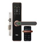 QUBO Smart Door Lock Essential (2025 Edition) from Hero Group | 7-Way Unlocking | Mobile App | Fingerprint | OTP Remote Unlocking | PIN | RFID Card | Mechanical Key | 2 Year Brand Warranty | (Copper)