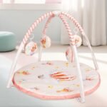 R for Rabbit First Play Cozy Play Gym for Baby with Ultra Soft Material and Hanging Toys | Premium Crawling Mat for Infant | Travel Friendly Foldable Activity Playmat for 2+ Months Babies (Pink)