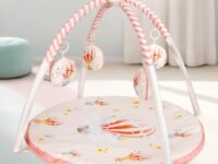 R for Rabbit First Play Cozy Play Gym for Baby with Ultra Soft Material and Hanging Toys | Premium Crawling Mat for Infant | Travel Friendly Foldable Activity Playmat for 2+ Months Babies (Pink)