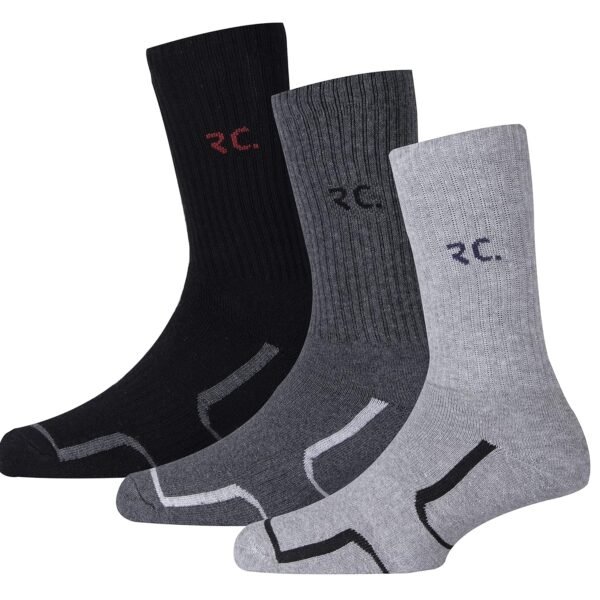 RC. ROYAL CLASS Men's Soft Warm Calf Length Cotton Thick Towel-Cushion Thermal Winter Wear Multicolored Socks(Pack of 3 Pairs)(Free Size)