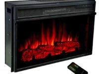 RVA Decorative Electric Fireplace with Remote (28 INCHES, BLACK MATT)