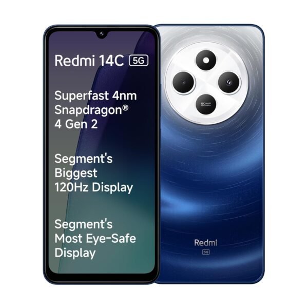 Redmi 14C 5G (Starlight Blue, 6GB RAM, 128GB Storage) | Superfast 4nm Snapdragon 4 Gen 2 | 120Hz 17.47cm (6.88”) Display | 5160mAh Battery | 50MP Dual Camera | Premium Starlight Design