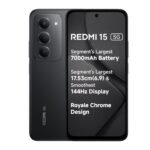 Redmi 15 5G Midnight Black 8GB + 256GB | Segment's Largest 7000mAhA Battery | Segment's Largest Display 17.53cm(6.9) Up to 144Hz | Snapdragon 6s Gen 3 | 18W Reverse Charging | 50MP AI Dual Camera