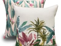 Reversible Cushion Cover 16 inch x 16 inch with Invisible Zipper - Premium Stitched Sofa Cushion Cover Set of 2