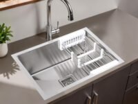 Ruhe® Handmade Exclusive Single Bowl Kitchen Sink - 24x18x10 inches | Premium Stainless Steel Sink with Brushed Matte Finish | Kitchen Sink Including Coupling, Waste Pipe & Vegetable Washing Basket