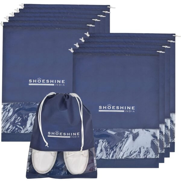 SHOESHINE Shoe Bag for Men and Women - Transparent Shoe Cover and Pouch - Pack of 10