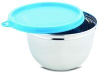 SIGNORA WARE 1000ml Mixing Bowl with Lid / Stainless Steel / Leak Spill & Crack Proof / Food Grade Bpa Free Anti Rust / Mix Serve Pack and Store / Kitchen Storage Box & Organizers ( 1 Liters / Blue)