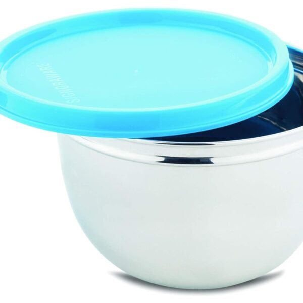 SIGNORA WARE 1000ml Mixing Bowl with Lid / Stainless Steel / Leak Spill & Crack Proof / Food Grade Bpa Free Anti Rust / Mix Serve Pack and Store / Kitchen Storage Box & Organizers ( 1 Liters / Blue)