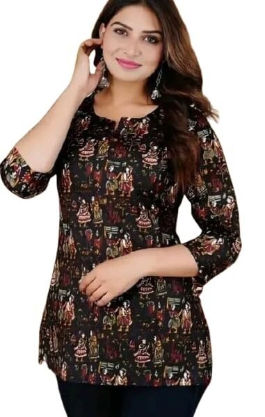 SIROTA Reyon Short Top for Women | Tunic for Jeans Short Kurti | Stylish Straight Ladies Kurta | Ethnic Kurta for Girls