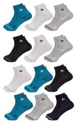 SJeware Men and Women Solid Ankle Length Socks Multicolored (SJW-PLAIN-PACKOF12-B)