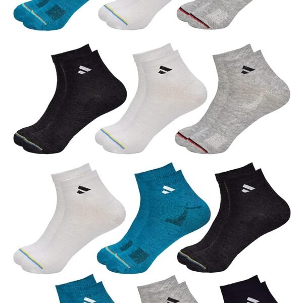 SJeware Men and Women Solid Ankle Length Socks Multicolored (SJW-PLAIN-PACKOF12-B)