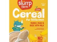 SLURRP FARM No Added Sugar Instant Cereal | Ragi, Rice and Mango with Milk, 200 Grams