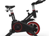 SPARNOD FITNESS SSB-08 Spin Bike Exercise Cycle for Home Gym with 8kg Flywheel, LED Display, Adjustable Resistance, Silent Belt Drive, 4-way Adjustable Cushioned Seat and 2-way Handlebar, Max User Weight 120 Kg