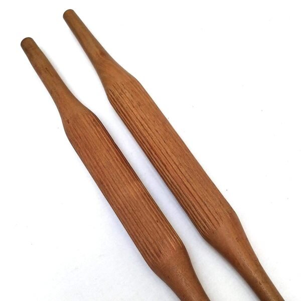 SQS Beautiful Wooden belan, Papad Belan,Belani,Rolling Pin, Pin Roller in Seasoned Wood (Size - 13 inch X 1.5 inch) (Pack of 2)
