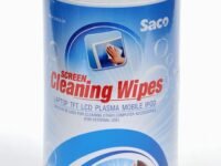 Saco Wet Cleaning Wipes to Clean Smart Phones Screen, Office Glass Furniture and desks, Lens Cleaner for Spectacles, Camera and Projector Lens and Scanner Glass(Pack of 100)