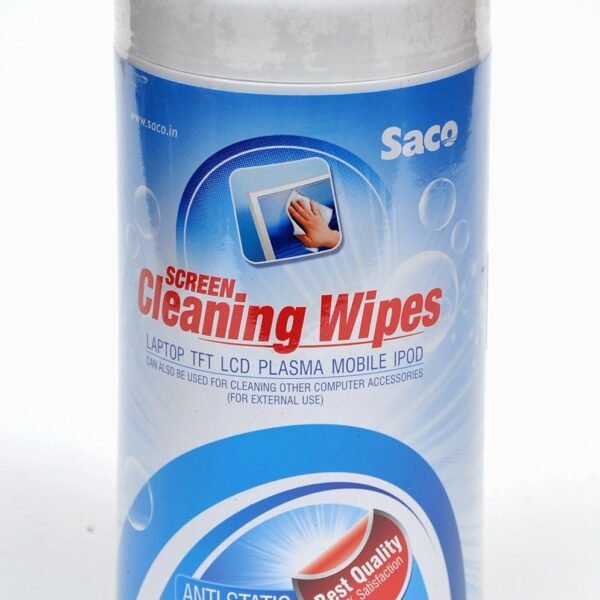 Saco Wet Cleaning Wipes to Clean Smart Phones Screen, Office Glass Furniture and desks, Lens Cleaner for Spectacles, Camera and Projector Lens and Scanner Glass(Pack of 100)