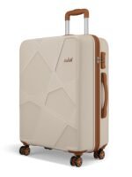 Safari Pentagon Pro 8 Wheels 75cm Large Size Trolley Bag, Hard Case Polypropylene, 360º Wheeling Check in Luggage, Suitcase for Travel, Trolley Bags for Travel, Luxury Beige