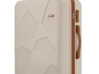 Safari Pentagon Pro 8 Wheels 75cm Large Size Trolley Bag, Hard Case Polypropylene, 360º Wheeling Check in Luggage, Suitcase for Travel, Trolley Bags for Travel, Luxury Beige