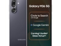 Samsung Galaxy M36 5G Mobile (Velvet Black, 6GB RAM, 128GB Storage) | Google Gemini| Gorilla Glass Victus+ | 7.7mm | AI Enhanced 50MP OIS Triple Camera| Nightography| Lag-free Gaming | Without Charger