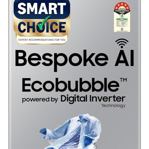 Samsung Smart Choice 10 Kg, 5 Star, AI Wash, AI Energy Mode, Wi-Fi, Ecobubble, AI VRT+, Soft Closing Door, Digital Inverter, Fully-Automatic Top Load Washing Machine (WA80F10E2LTL, Lavender Gray)