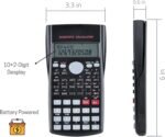 Scientific Calculator with 2-Line 10+2-Digit HD LCD Display, Widescreen, High-Resolution, Sleek Black Design