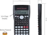 Scientific Calculator with 2-Line 10+2-Digit HD LCD Display, Widescreen, High-Resolution, Sleek Black Design