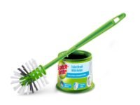 Scotch-Brite Round Toilet Brush with container, thick and tough bristles, long handle, cleans inside the rim, Easy to hang, hygienic to store (Pack Of 1)