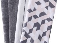 Set of 4 Microfiber Large Dish Towels - Soft, Super Absorbent Rhombus Pattern Multi-Purpose Washable & Reusable Kitchen Towels for Home (Size: 65 x 45cm, 350gsm)