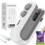Seznik Sealing Machine for Food Packets - Portable Handheld Sealing for Food Packets, Snacks, Chips, Fresh Storage - Mini Sealing Machine, 1 YEAR Warranty (White)