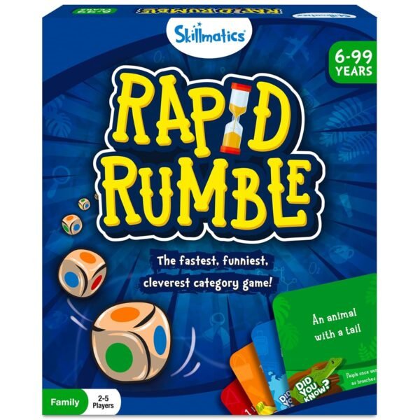 Skillmatics Rapid Rumble - Fast-Paced Board Game for Kids, Teens & Adults, Fun for Family Game Night & Educational Toy, Quick-Thinking Card Game, Gift for Ages 6, 7, 8, 9 & Up