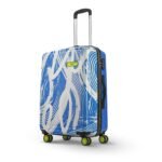 Skybags Medium Stroke Size Abs Hard Luggage (67 Cm)|Printed Luggage Trolley with 8 Spinner Wheels and in-Built Combination Lock|Unisex, Blue and White