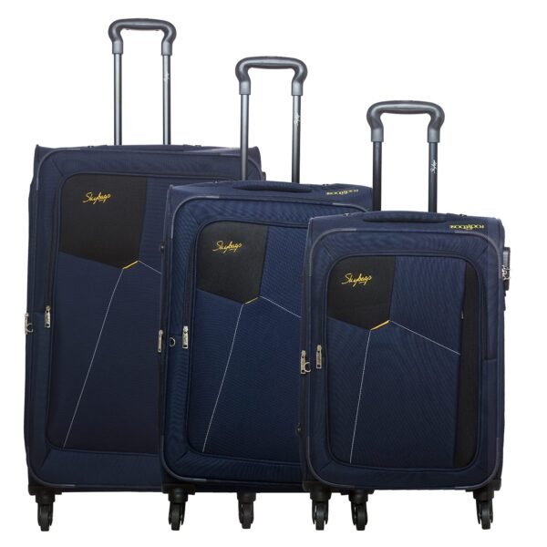 Skybags Rubik Polyester Softsided Luggage Set of 3 Small, Medium & Large, Blue
