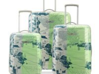 Skybags Trooper Set of 3 (Cabin + Medium+Large) Hard Luggage (55+65+75 cm) | Polypropylene Luggage Trolley with 8 Spinner Wheels|Green|Unisex