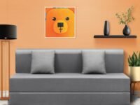 Sleepyhead Napster Sofa Cum Bed | 3-Year Warranty | 3 Seater Foldable Sofa Bed with 2 Cushions | 5-in-1 Convertible Sofabed | High-Density Foam | Washable Cover | Graphite Grey (6 X 5 Feet)