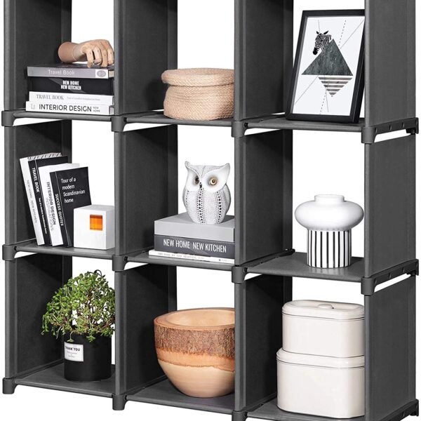 Snazzy Foldable Metal Plastic Open Bookcase Bookshelf, Bookrack, Book Shelves for Home Library Office Study Room (Black)