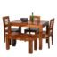 Solid Sheesham Wood Dining Table Set 4 Seater | Four Seater Dining Table 4 Seater with 3 Chairs & 1 Bench for Living Room | 4 Seater Dining Set for Hotel and Restaurant | Honey