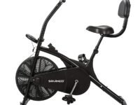 Sparnod Fitness SAB-03 Upright Air Bike Exercise Cycle for Home Gym - Adjustable Resistance, Height Adjustable Seat, Maximum User Weight - 120 kg