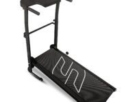Sparnod Fitness STH-550 Manual Foldable Treadmill for Home Use, Your Pace Your Power Real-Time Tracking 5-Layer Anti-Skid Belt 100×35 cm Deck Shock Absorber Manual Incline Mobile Holder Compact Design